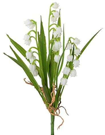 creativ home Kunstblume MAIGLÖCKCHEN Busch ca 23cm. Künstliche Frühlingsblumen Schneeglöckchen Weiss