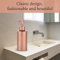 Distributeur Savon Cuivre,LD,Distributeur Sapone Oro,Porta Sapone Rosa,Cuivre Diamant Et Coupe Distributeur De Savon Pompe en Acier Inoxydable Cuisine Salle De Bains Comptoir Pompe À Main Liquide (250