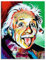 ARTland Wanddeko Leinwand Bilder Wandbild 90x120 cm Portrait Albert Einstein Zunge Symbol Physik Wissenschaft U4RL