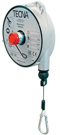 TECNA 9337 Federzug-Balancer – Tragkraft 4–6 kg, Seillänge 2,5 m – Werkzeugaufhängung aus Aluminium mit Edelstahlseil – Höhenverstellung & Abriebschutz – Industriequalität