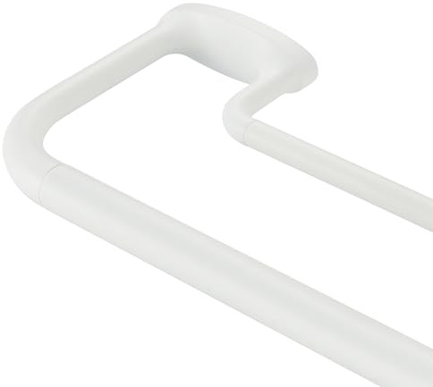 Mayrhyme doppelte Gardinenstange – umlaufend, verstellbar (71–142,2 cm), 2,5 cm vorne & 1,6 cm hinten, mit Aluminium-Endstücken & Halterungen, mattweiß
