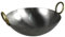 Heavy Duty Natural Iron Karahi Kadai Kadhai Iron Wok Balti Dish Deep Frying with Handles Round Base (10 Inches)
