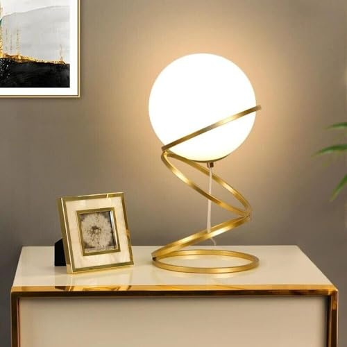 Kovalmax® Lampada da tavolo sfera 4 anelli in metallo bronzo lume moderno g9 d31