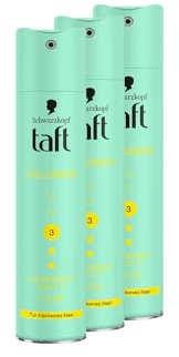 Schwarzkopf Taft Haarspray Volumen (3x 250 ml), Haltegrad 3 Haarstyling, Haarspray für trockenes Haar, Volumen-Haarspray, vegane Formel*