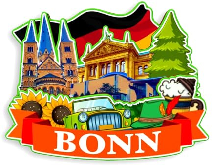 Quwsne Kühlschrankmagnet Bonn Deutschland Kühlschrankmagnet Stadt Reise Souvenirs Touristengeschenke 3D klassische Sehenswürdigkeiten handgefertigt Handwerk Heimdekoration -1223, QS-WC-1223