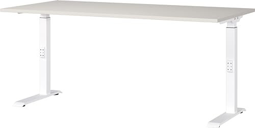 Germania Schreibtisch 7911-642, in Lichtgrau/Weiß, me. höheneinst., 160 x 91 x 80 cm (BxHxT)