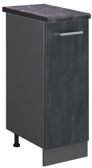 Vicco Apothekerschrank R-Line, Medizinschrank für die Küche, Schwarz Beton, 30 cm AP Anthrazit