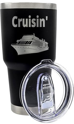 Palm City Products Trinkbecher, Kreuzfahrtschiff, 850 ml, Schwarz