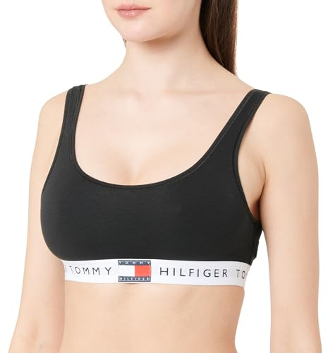 Tommy Hilfiger Damen Bralette Unlined mit Logobund, Schwarz (Black), S