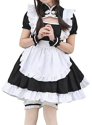 ColleeLin Gothic-Kleidung Damenhosen Kostüm, Oktoberfest, Bildhauerei, Damenkleid Kinder Cosplay Anime Kostüm Krankenschwester (Black, XXXL)