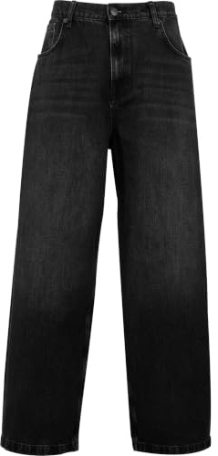2Y Studios Herren Wide Baggy Jeans Eren Basic Washed Black