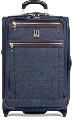 Travelpro Platinum Elite 55,9 cm erweiterbares Handgepäck-Rollaboard, Reines Marineblau, Carry-On 22-Inch, Platinum Elite Softside Erweiterbares aufrechtes Gepäck