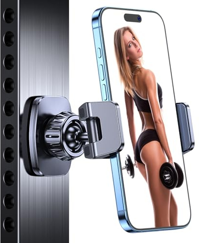 Coolpow Magnetic Phone Holder for Gym【Strong Magnets】 Tripod Mount Ring Gym Magnetic Phone Holder Attach to Metal Surface, Gym Accessories for Mothers Gift Essentials for All Smartphones 4.7-7