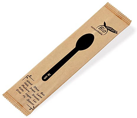 VEPATIM 100 Einweg Holzlöffel Löffel aus Holz einzeln hygienisch verpackt 16cm