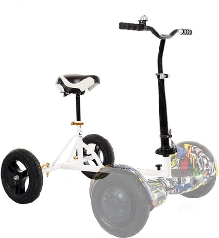 MVXBICIA Hoverboard-Sitzbefestigung, Go-Kart-Umbausatz, bequemer Sitz, kompatibel mit 6,5, 8, 10, Elektro-Scooter, passend für Erwachsene und Kinder, einfache Installation und Spaß beim Fahren (weiß)