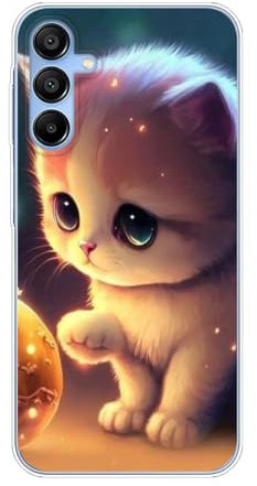 Sunrive Hülle Kompatibel mit Samsung Galaxy A16 5G Silikon,Transparent Handyhülle Schutzhülle Etui Karikatur Muster Weiches TPU Silikon Case (Katze, Ball) MEHRWEG