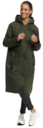 MARIKOO Damen Winterjacke (S-3XL) - Wind- und Wasserabweisend, 4 Taschen, gefütterter Kragen (abnehmbar), große Kapuze, Warme Jacke Frauen - N035
