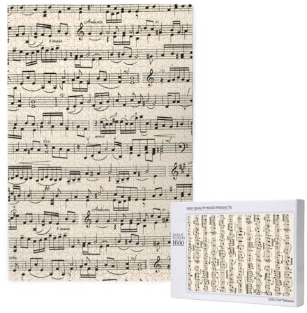 Sheet Music, Jigsaw Puzzles 1000 Pieces Wooden Jigsaw Toy Family Game Wall Decor for Adults Teens