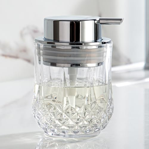 Enra seifenspender Glas,10oz Badezimmer Seifenspender,Nachfüllbarer Soap Dispenser Moderne Lotion Flasche,Großer Pumpenkopf für leichtes Pressen,Geeignet für Handseife,Shampoo,Duschgel,Küche,Bad