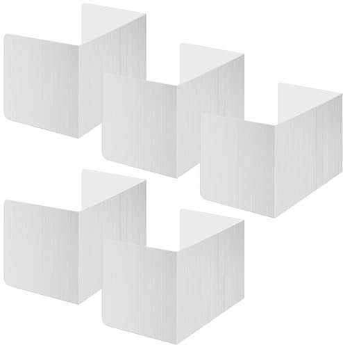 GOMETY 5 Stück Trennwand für Schreibtisch, Tragbarer Weiß-Farbe Sichtschutz Kabine Schule, PP Faltbar Schreibtischteiler für Schule Büro Bibliothek Grundschule Lernbüro mit 5 Etiketten, 40×30×30cm