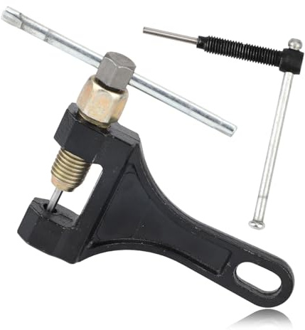 Motorcycle Chain Breaker with a Rack, Bicycle Chainbreaker Removal Delinker Rivet Tool Link Splitter Tool Chain Cutter Remover Compatible with Pit Bike ATV Kart Small Motorbike 420 428 520 525 528 530