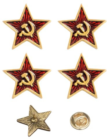 WUNZILO 5 Pezzi Dpilla, Pin Stella Simbolo, Stella Falce e Martello Emblema, per Vestiti Borse Giacche Gioielli Accessori