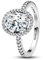 PANDORA Timeless Ovaler Funkelnder Strahlenkranz Statement-Ring aus Sterling Silber mit Zirkonia, Größe: 56, 193777C01-56