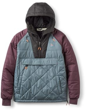 Passenger Men's Oceanic Recycled Insulated 1/2 Zip Jacket (UK, Alpha, L, Regular, Regular, Storm Grey/Deep Plum)