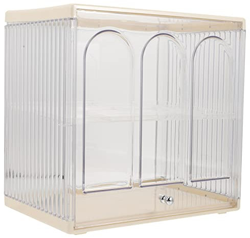 Warmhm Scatola Portacoppe Trasparente Acrilico Antipolvere con Design Due Strati per Vetrine Tazze e Organizzatore Versatile e Ufficio