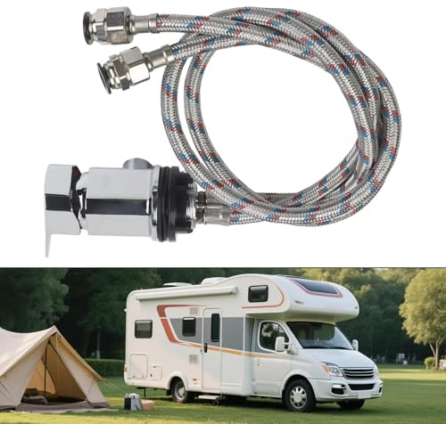 BildeeMait Grifo mezclador de ducha de acero inoxidable para caravana, rosca G de 1 2 pulgadas, autocaravanas y autocaravanas, palanca única