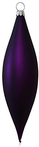 Lauschaer Glas Christbaumschmuck Oliven lila matt 4 Stück Christbaumschmuck Weihnachtsbaumschmuck mundgeblasen