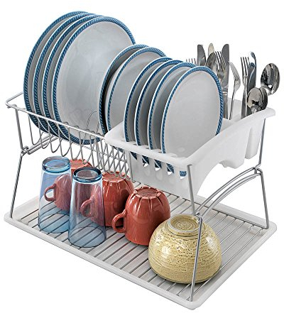 Metaltex - Escurreplatos 2 niveles, Color Blanco, 45 x 31 x 28 cm