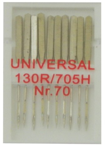 Universal Nähmaschinennadeln - 10 Maschinennadeln - Gr. 70 (Nadelstärke: 0,7) - mit Flachkolben, für alle gängigen Haushaltsnähmaschinen