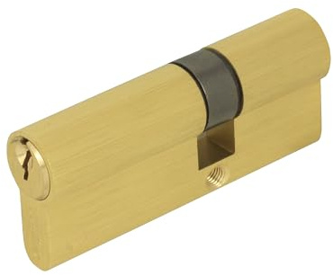 DOMINO Profilzylinder Schließzylinder DMO 31/46 Zylinderschloss | Türschloss | Schloss mit 3 Schlüsseln | Einsteckschloss | Haustür-Schloss | Mehr als 25.000 Zyklen | Gold