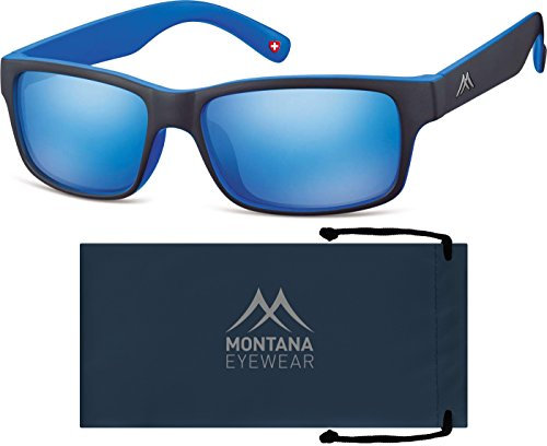 Montana Eyewear Sunoptic MS27A Sonnenbrille in schwarz+blau, inklusive Softetui