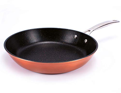 Durandal Poêle en céramique avec revêtement antiadhésif au design cuivre - Poêle à induction - 24 cm