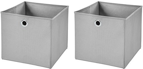 StickandShine 2er Set Hellgrau Faltbox 32 x 32 x 32 cm Aufbewahrungsbox faltbar