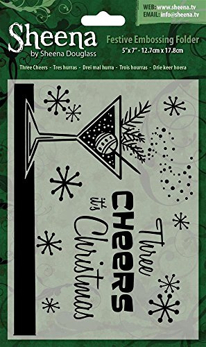 Sheena Douglass 5X7 Christmas Folder - Three Cheers, Transparent