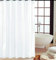 KAV - Rideau de douche en polyester, blanc uni, Tissu, blanc, 210 x 180