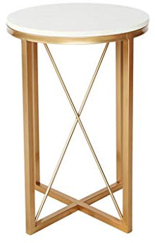 Tavolino da Salotto/tavolino Alto, Pannello di Marmo, Gambe del Tavolo in Ferro battuto Creativo, Vernice Spray a Basso Impatto Ambientale, per la Decorazione alberghiera, Rotonda, Oro
