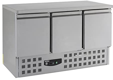 Table réfrigérée positive compacte 400 l - 3 portes - Combisteel - R600aRvs Aisi 2013 PortesPleine