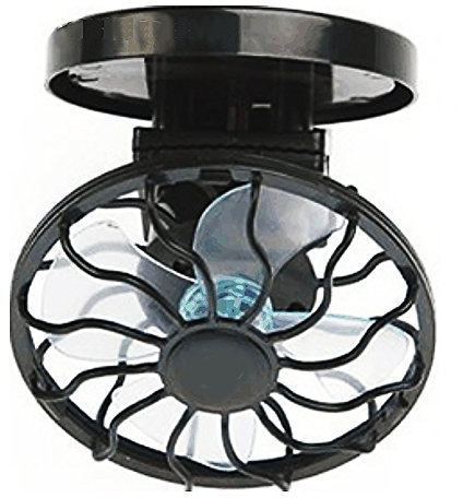 LNIMIKIY - Mini ventilatore a energia solare, portatile, oscillante, automatico, silenzioso, per passeggino, casa, ufficio, rotazione di 360°