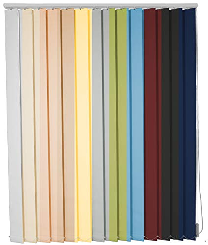 Lamellenvorhang auf Maß Vertikaljalousie viele Größen und Farben Stoff blickdicht lichtdurchlässig Tür Fenster Lamellen Rollo Schiebegardine (Breite 120,1-140 cm x Höhe 220,1-240 cm, Anthrazit)