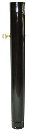 WOLFPACK LINEA PROFESIONAL Tubo de Estufa Acero Vitrificado Negro Ø 110 mm. Con llave Estufas de Leña, Chimenea, Alta resistencia