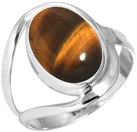 Jeweloporium Braun Echt Tigerauge 925 Silber Ringe für Damen mit Stein Handgefertigt Silber Ringe Größe 70(22.3) Ostern Geschenk Cocktail Schmuck