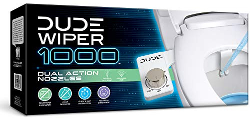 Dude Wiper 1000, Bidet Toilet Attachment, White