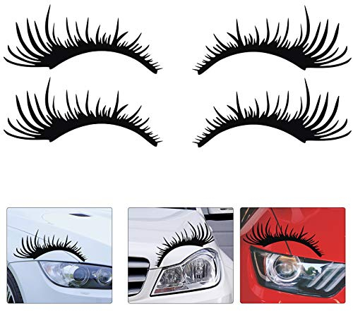 IMIKEYA 2 Pairs Wimpern Design Auto Stoßstange Aufkleber Charming Auto Körper DIY Aufkleber Auto Scheinwerfer Dekorieren Decals