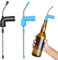 CNSJ 2 Pcs Beer Snorkel, Double Beer Snorkel, Beer Dispenser with Valve Kink Beer Drinking Funnel for Beer Drinking Games, Bar, Party (Blue,Black)