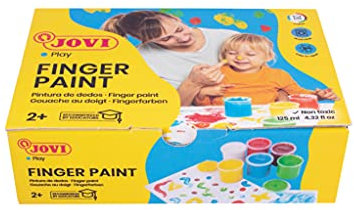 Jovi - Lavable Pintura Dedos, Estuche 6 botes, 125 mililitros, colores surtidos (560S)