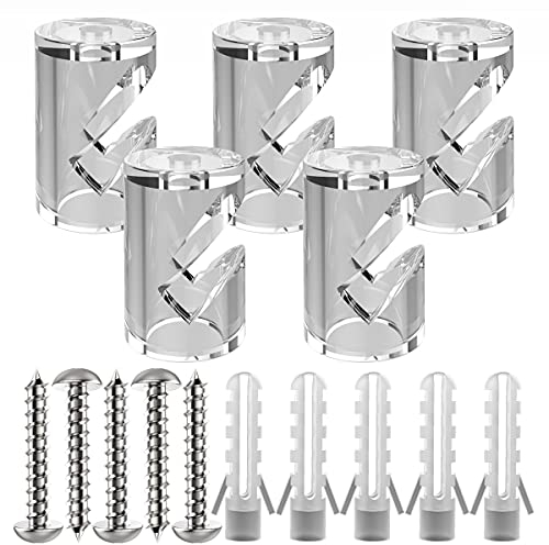 ZOHAR 5 Stück Wand- und Deckenpins - V - für Textilkabel Deckenbefestigung Affenschaukel Aufputz-Kabelhalter für Lampe DIY mit Schrauben und Dübeln Transparent